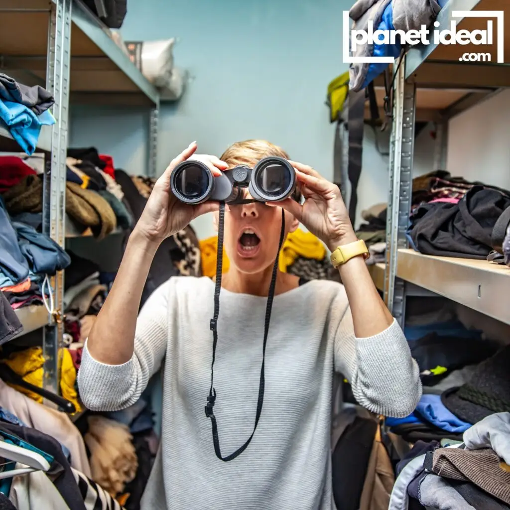 A crowded clothing rack overflowing with cheap, trendy clothes, symbolizing overconsumption.