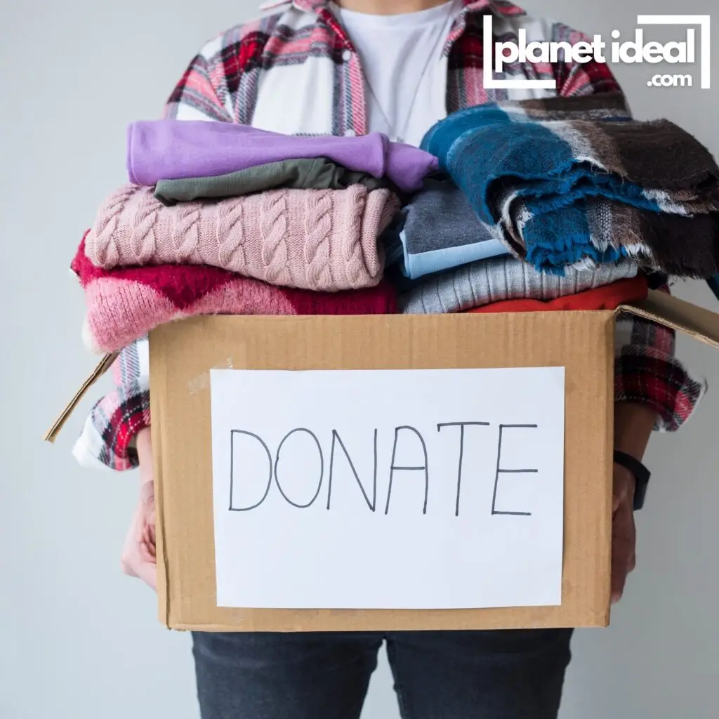 A donation bin overflowing with gently used clothing, ready for a second life.