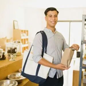 Photo of an Eco-conscious shopper buying sustainable products