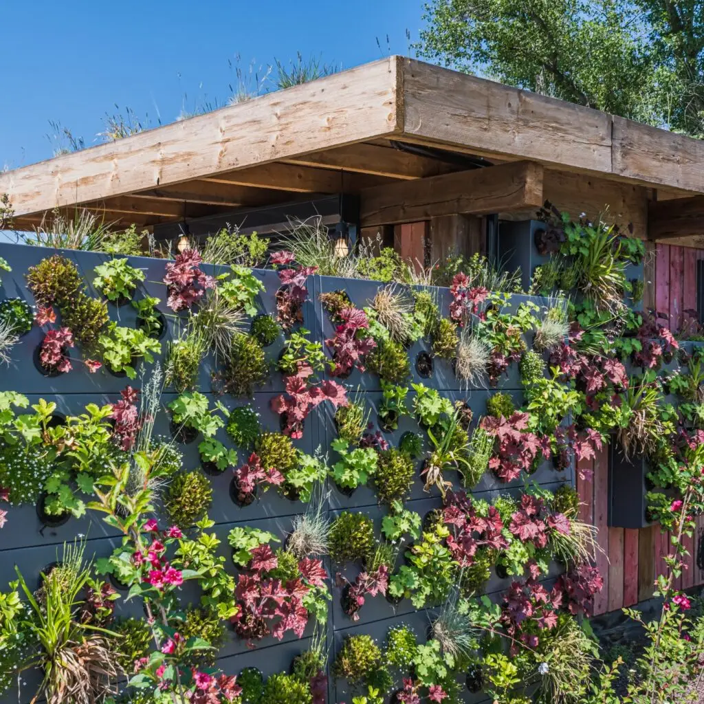 Vertical Garden Setup on a Wall