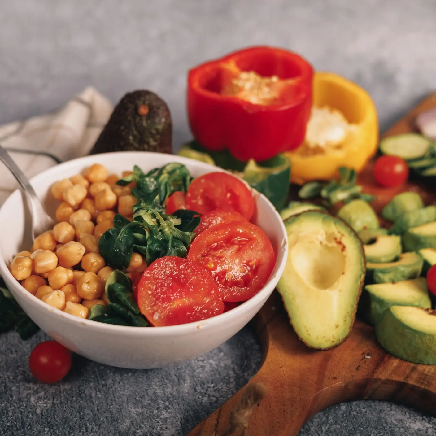 Vibrant Plant Based Meal with Colorful Vegetables Grains and Legumes