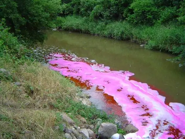 Dye Run-off into Rivers
