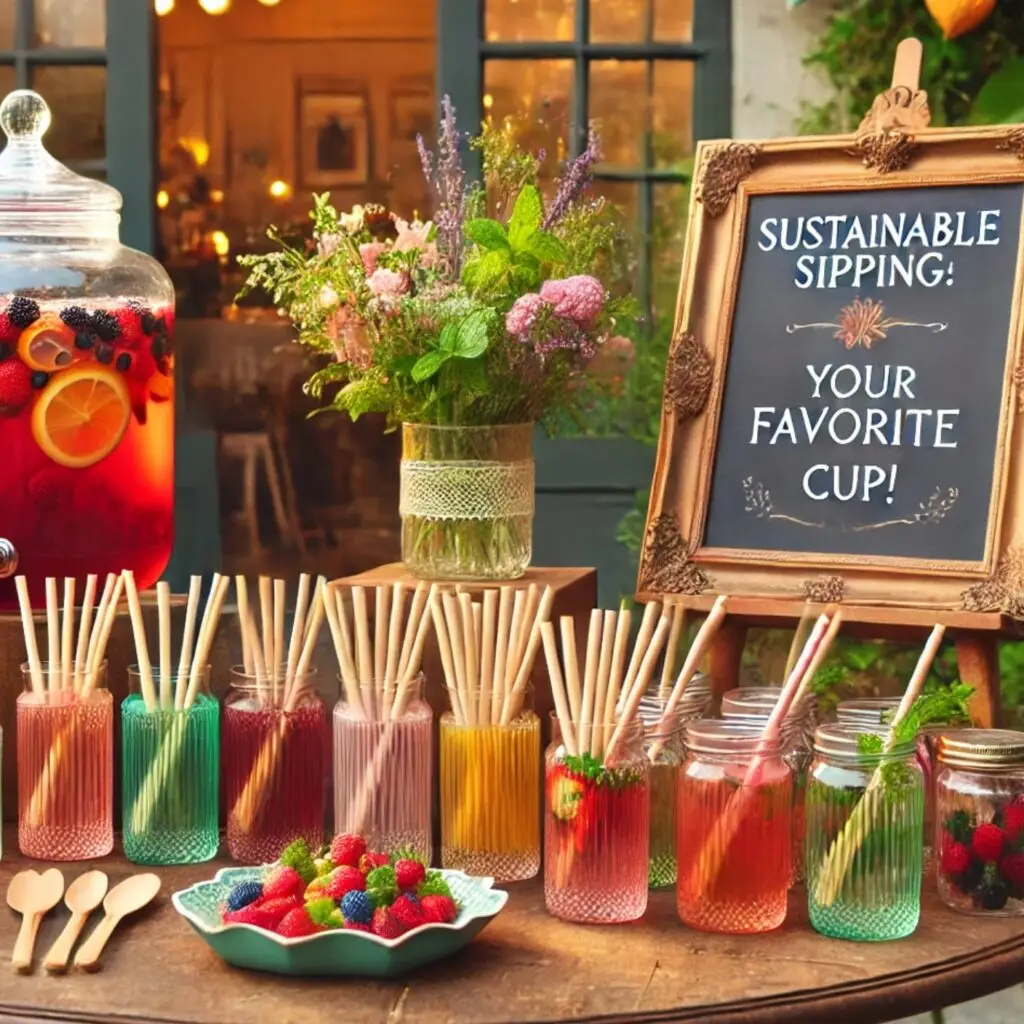 A charming drink station set in a cozy corner of your party